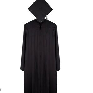 Black Graduation Gown and Cap Set